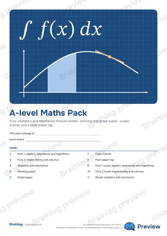 Cover of the A-level Maths Pack