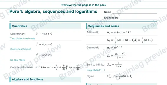 Page 2: Pure 1: algebra, sequences and logarithms