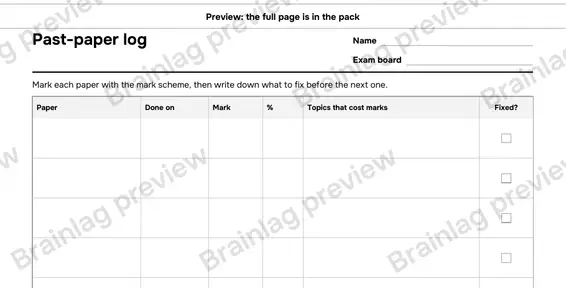 Page 8: Past-paper log