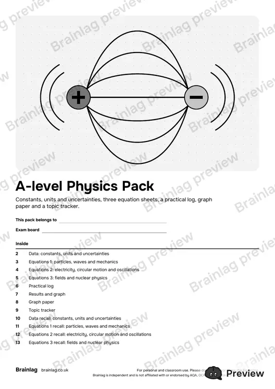 Cover of the A-level Physics Pack