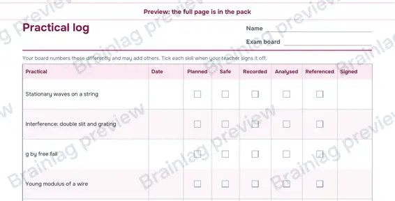Page 6: Practical log