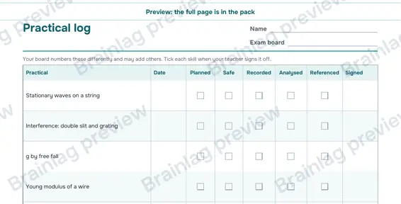 Page 6: Practical log