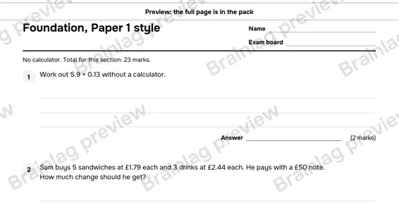 Page 2: Foundation, Paper 1 style