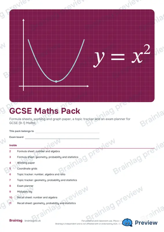 Cover of the GCSE Maths Pack