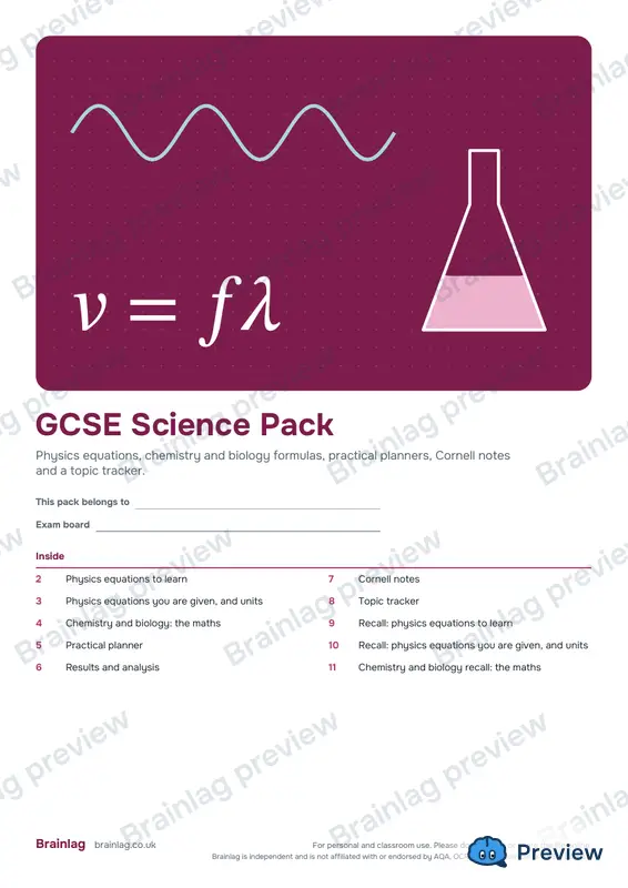 Cover of the GCSE Science Pack