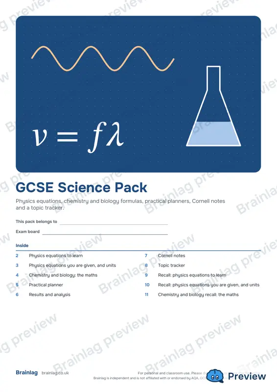 Cover of the GCSE Science Pack