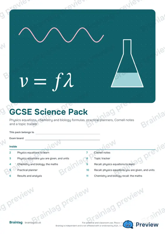 Cover of the GCSE Science Pack