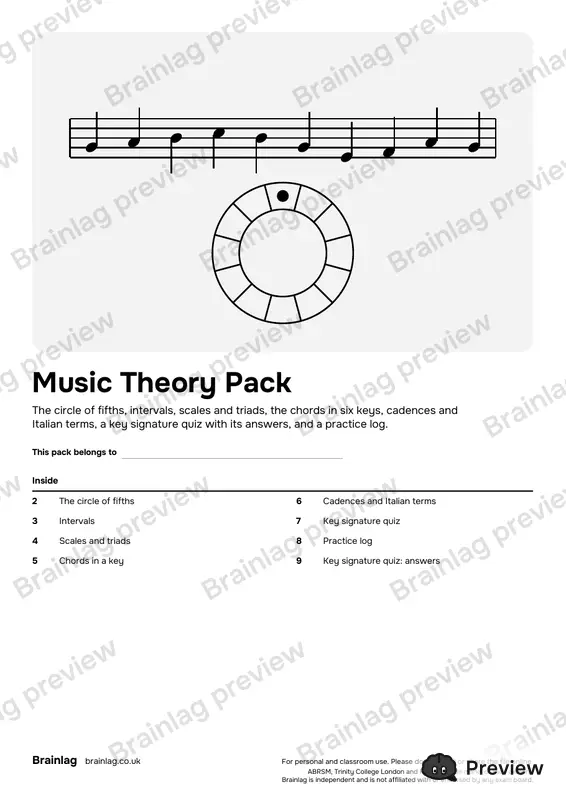Cover of the Music Theory Pack