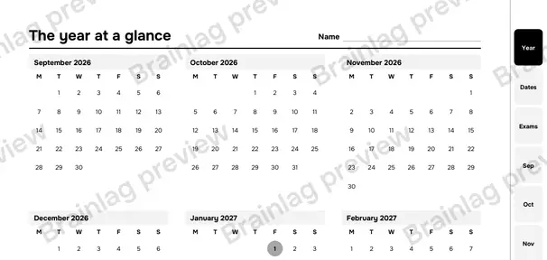 The year page of the digital edition, with its tabs