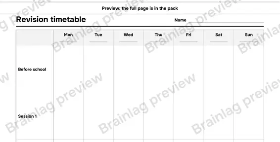 Page 2: Revision timetable