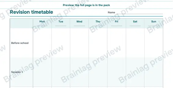Page 2: Revision timetable