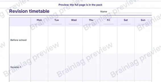 Page 2: Revision timetable
