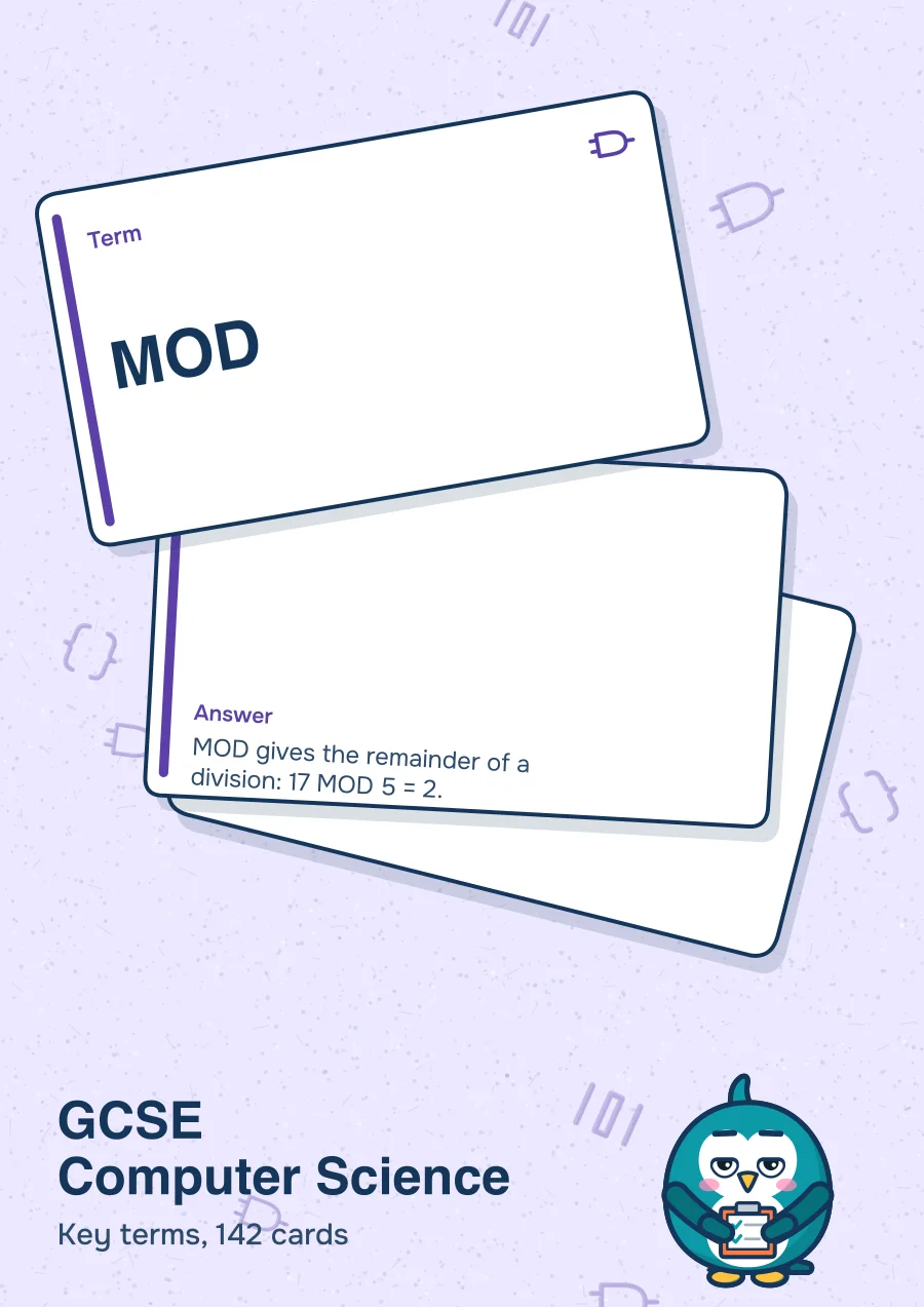 Cards from the GCSE Computer Science key terms deck