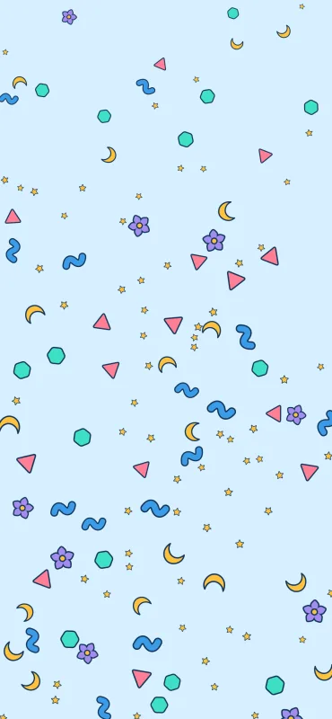 The Shape confetti wallpaper on a phone lock screen